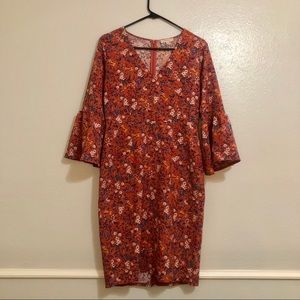 Gilli Floral Bell Sleeve Boho Dress